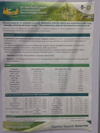 Специалисты Педиатрического университета представили 14 докладов на Азиатско-Тихоокеанском конгрессе по ревматологии 7